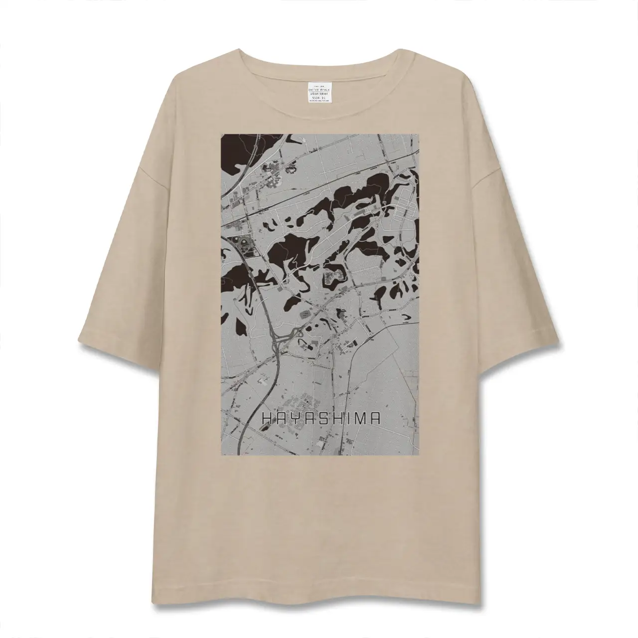 【早島（岡山県）】地図柄ビッグシルエットTシャツ