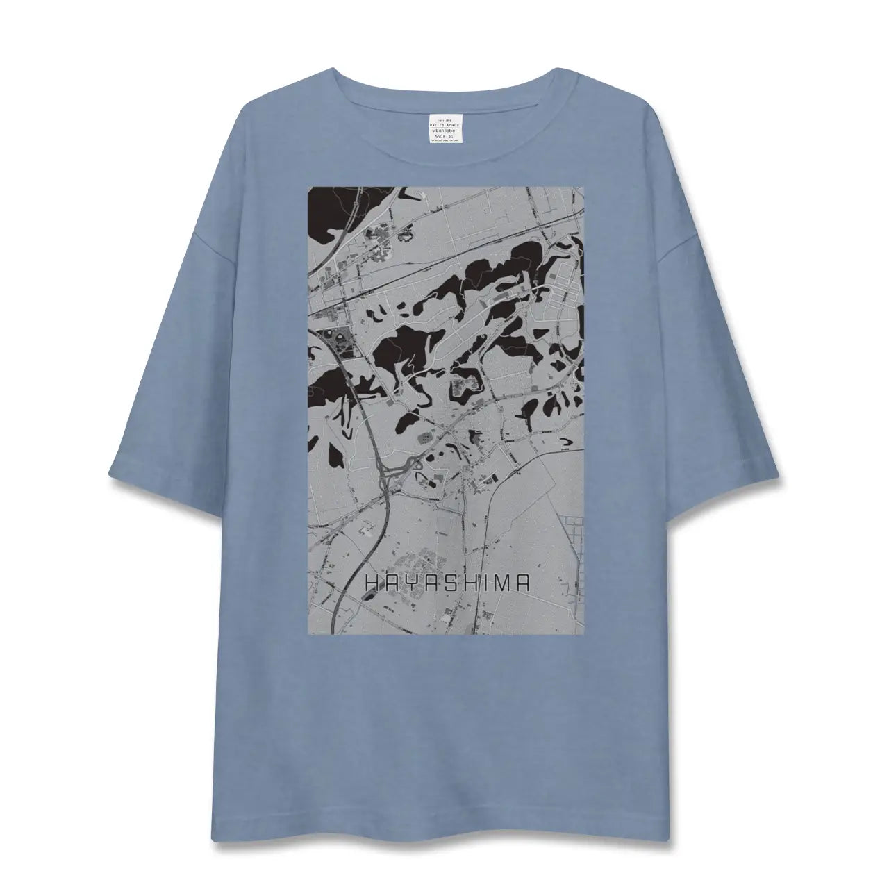 【早島（岡山県）】地図柄ビッグシルエットTシャツ