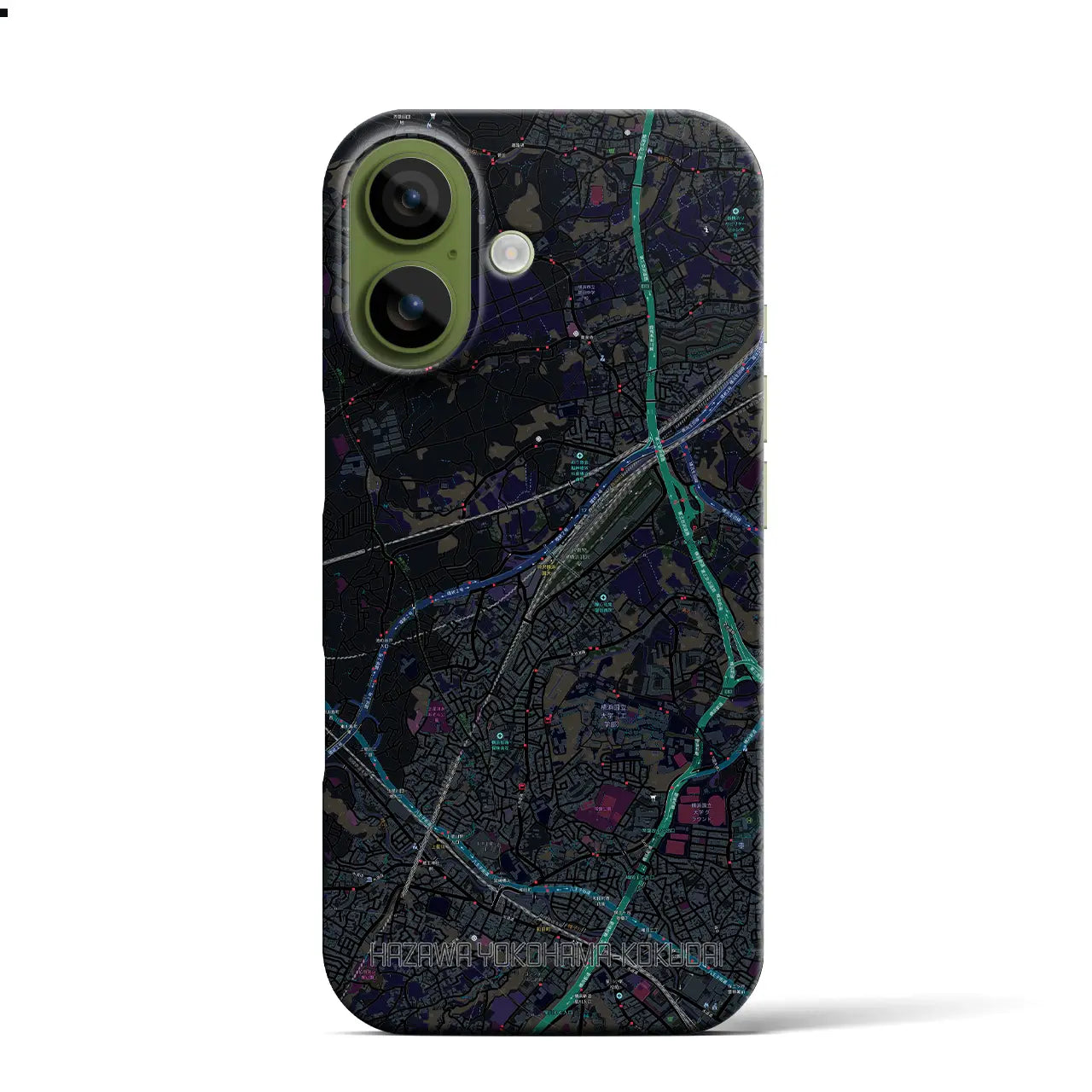 【羽沢横浜国大（神奈川県）】地図柄iPhoneケース（バックカバータイプ）