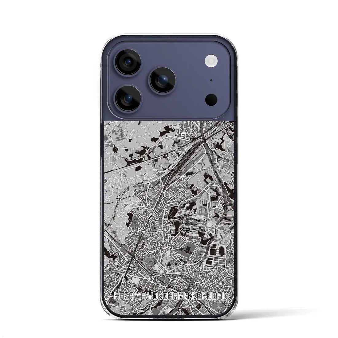 【羽沢横浜国大(神奈川県)】地図柄iPhoneケース(クリアタイプ)モノトーン・iPhone 17 Pro Max 用