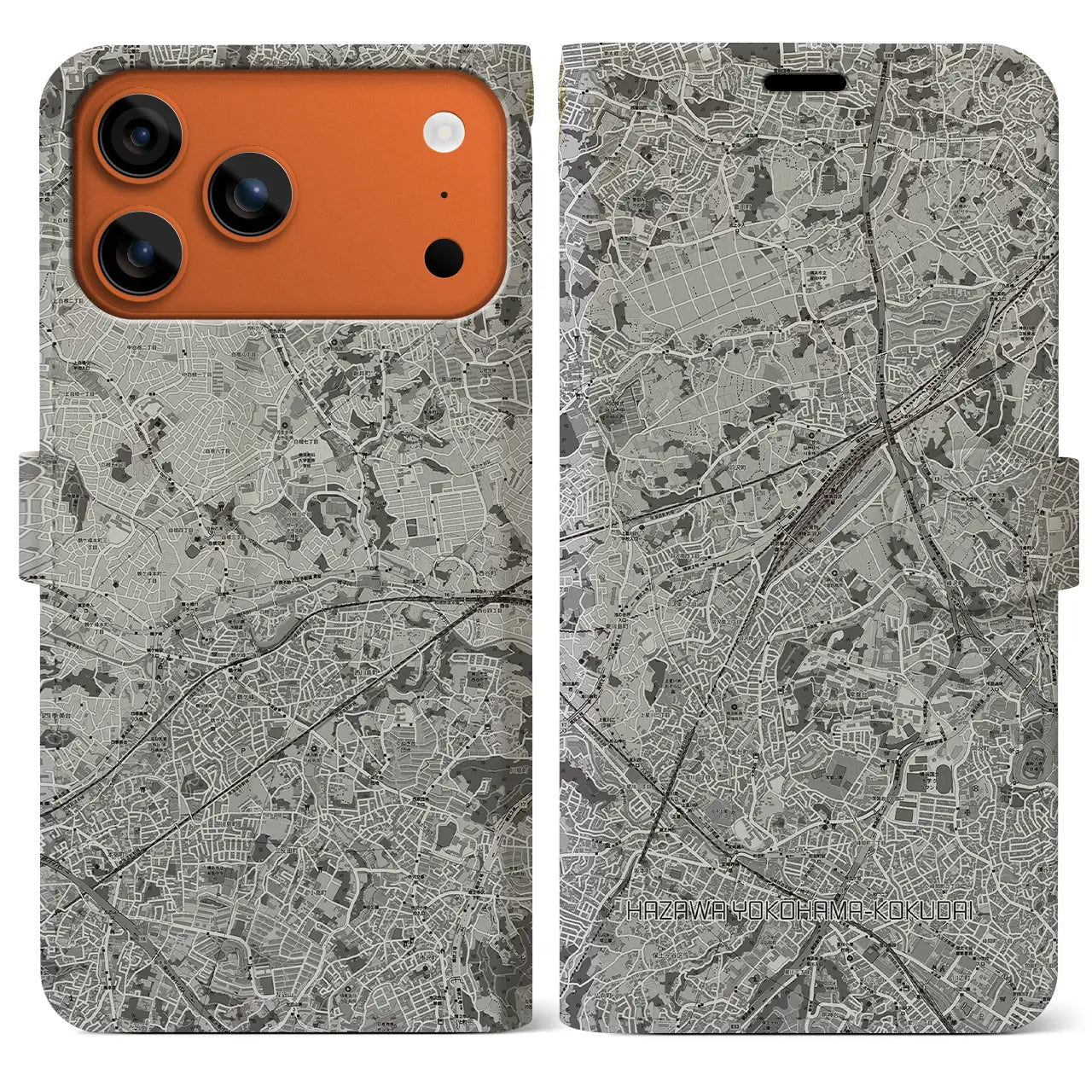 【羽沢横浜国大（神奈川県）】地図柄iPhoneケース（手帳タイプ）