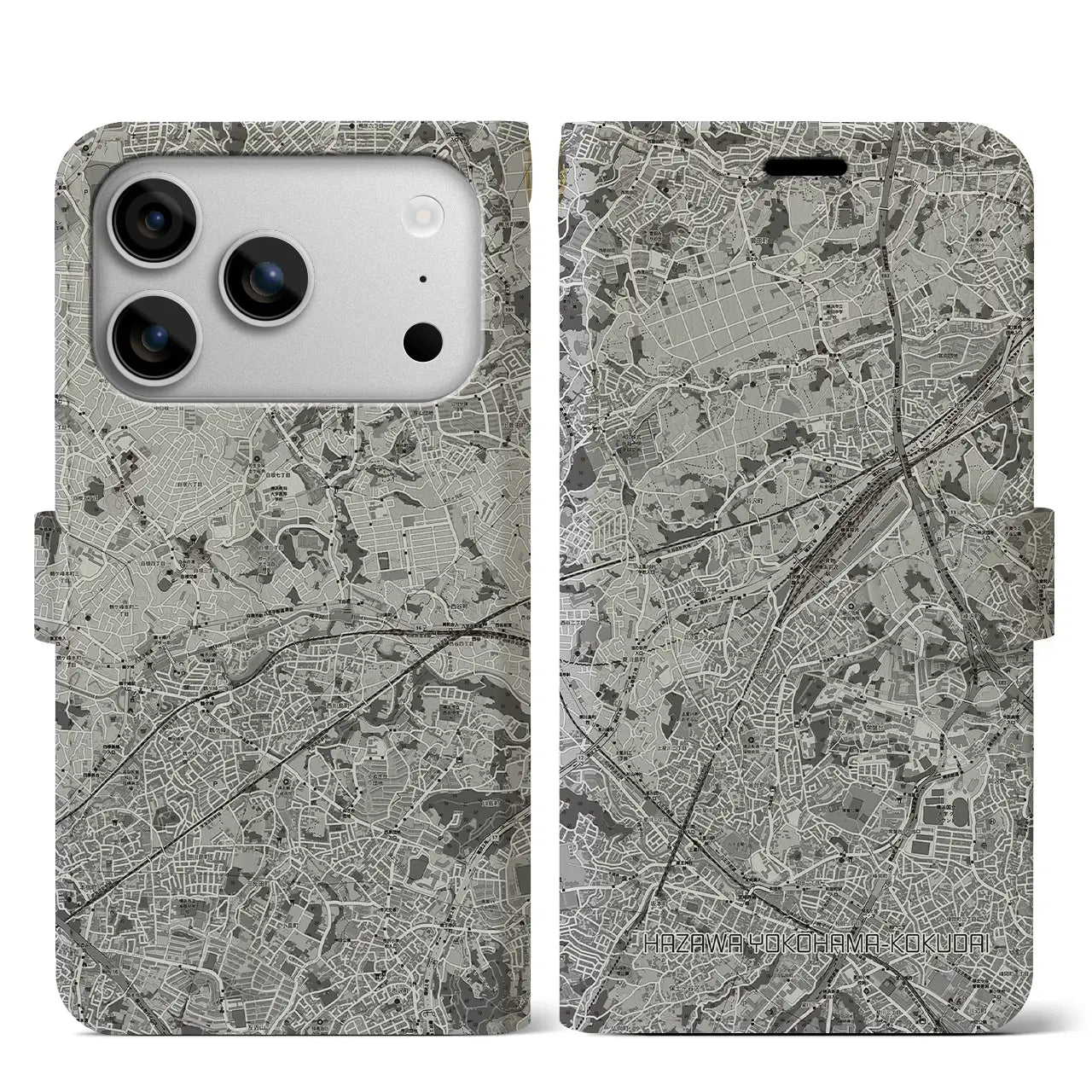 【羽沢横浜国大（神奈川県）】地図柄iPhoneケース（手帳タイプ）