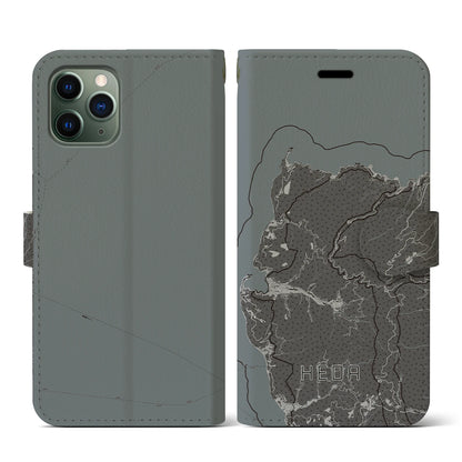 【戸田（静岡県）】地図柄iPhoneケース（手帳タイプ）モノトーン・iPhone 11 Pro 用