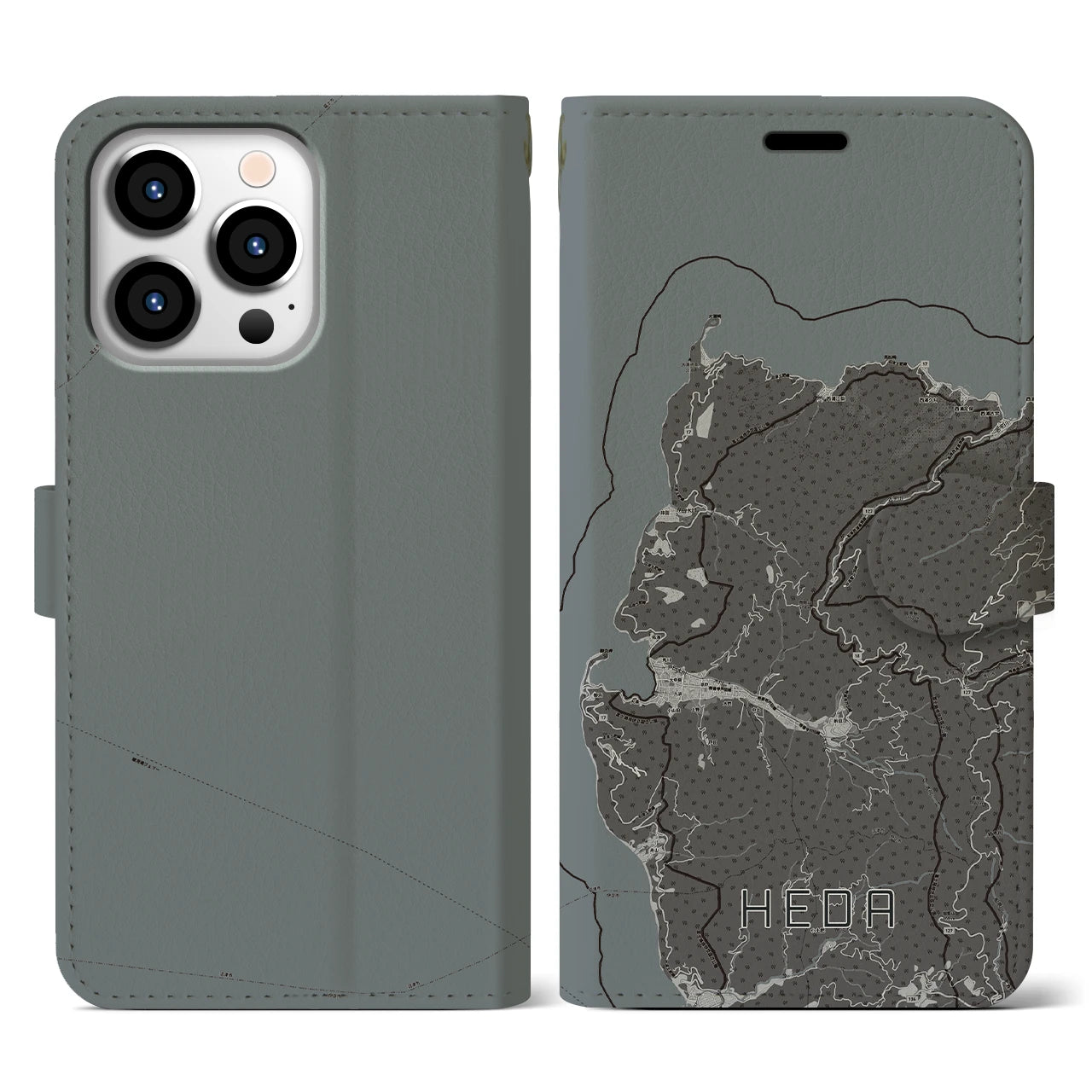 【戸田（静岡県）】地図柄iPhoneケース（手帳タイプ）