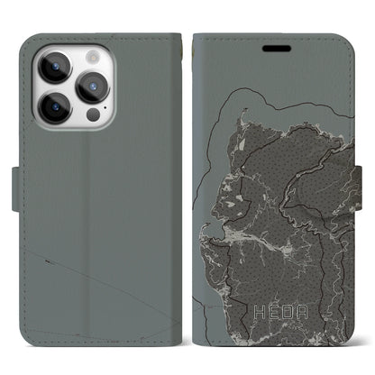 【戸田（静岡県）】地図柄iPhoneケース（手帳タイプ）モノトーン・iPhone 14 Pro 用