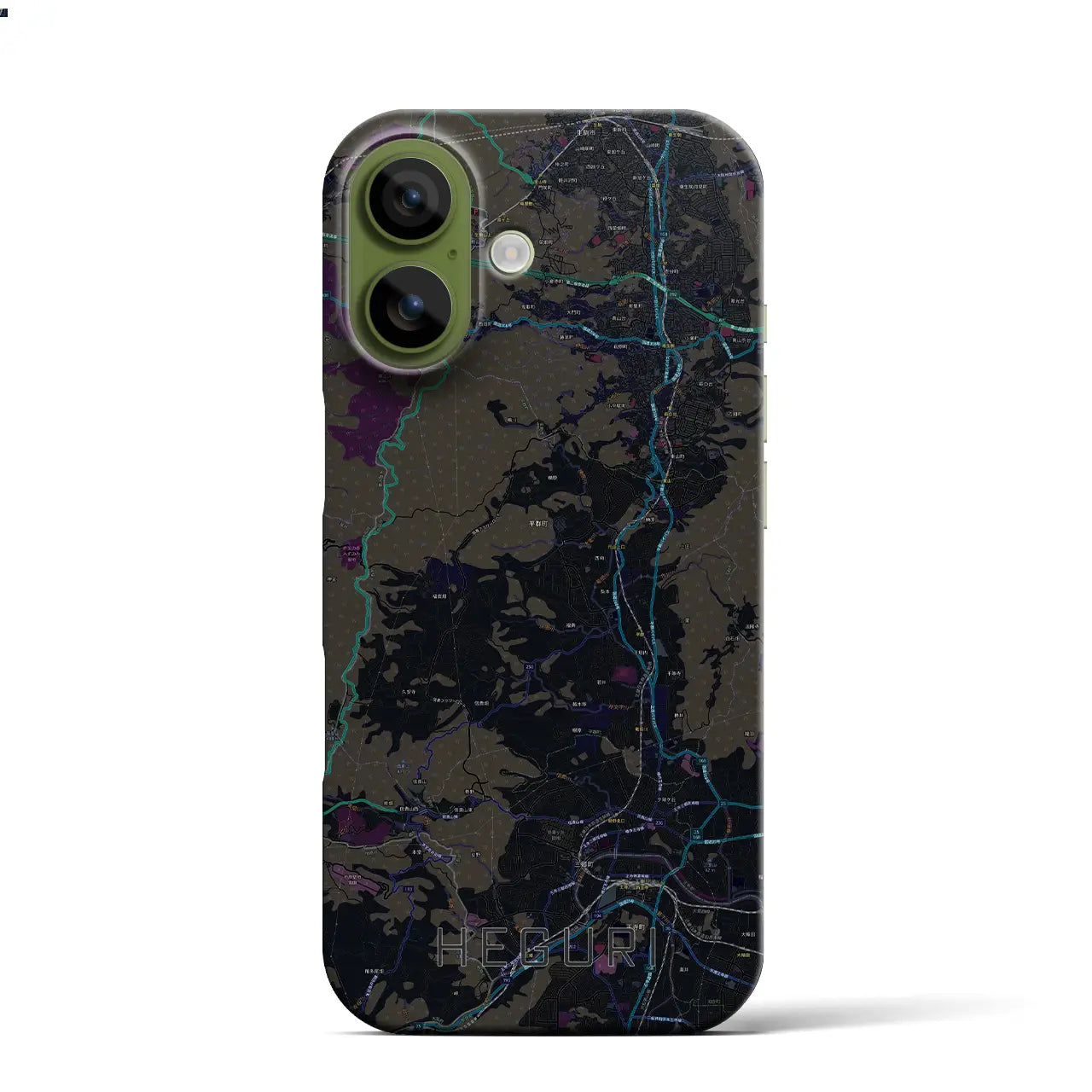 【平群（奈良県）】地図柄iPhoneケース（バックカバータイプ）