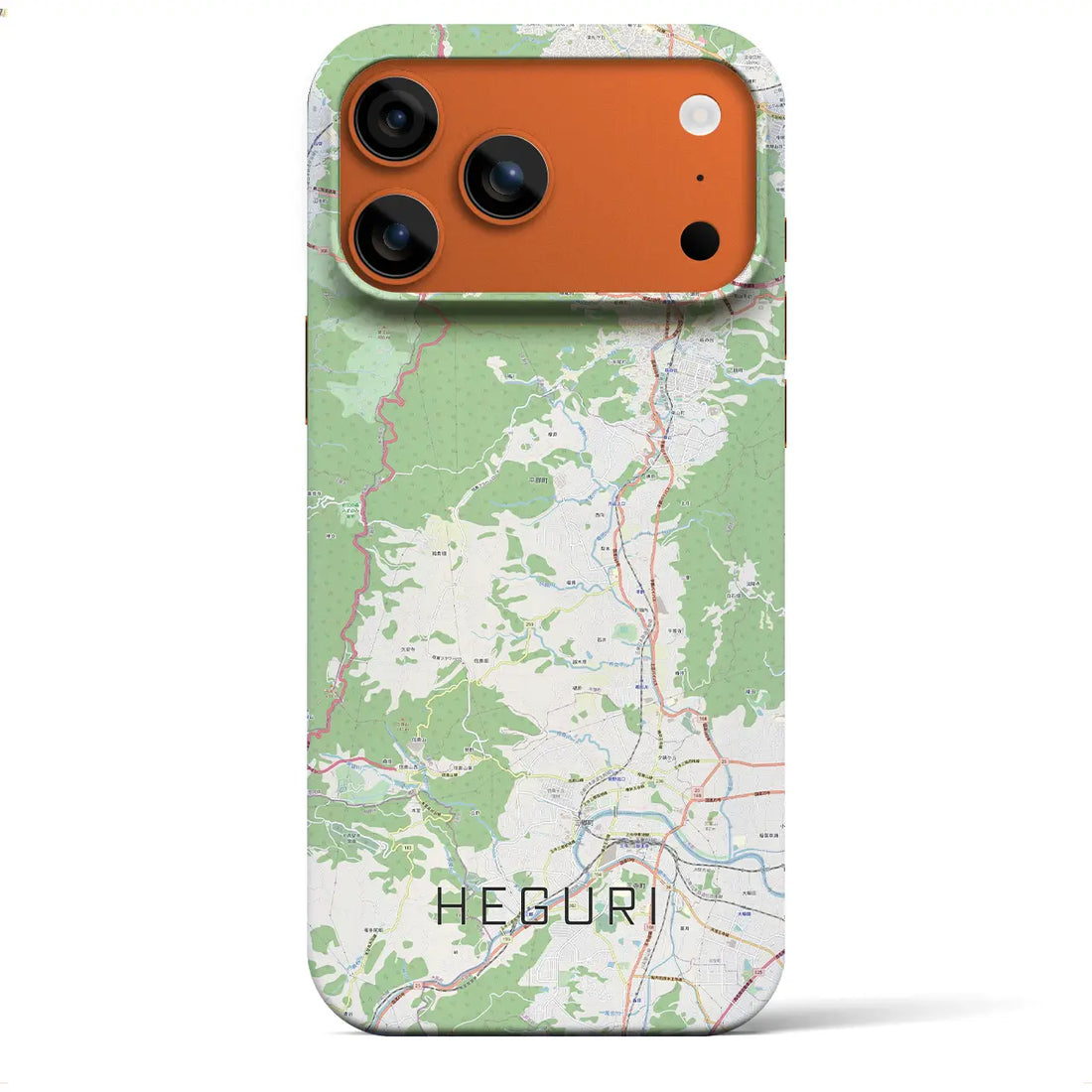 【平群（奈良県）】地図柄iPhoneケース（バックカバータイプ）ブラック・iPhone 17 Pro Max 用