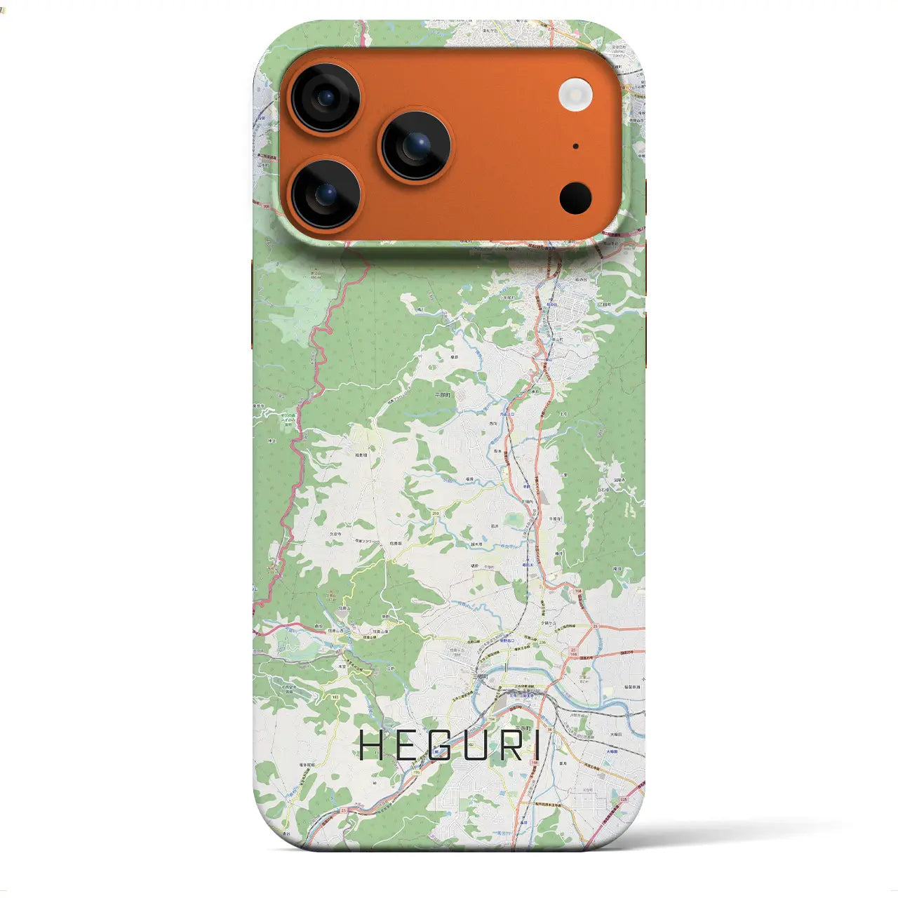 【平群（奈良県）】地図柄iPhoneケース（バックカバータイプ）ブラック・iPhone 17 Pro Max 用