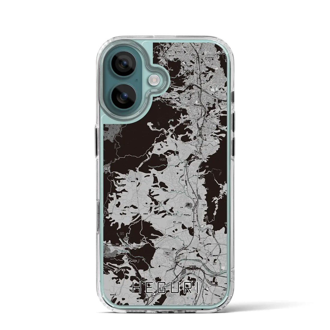 【平群(奈良県)】地図柄iPhoneケース(MagSafeタイプ)モノトーン・iPhone 16 Pro 用