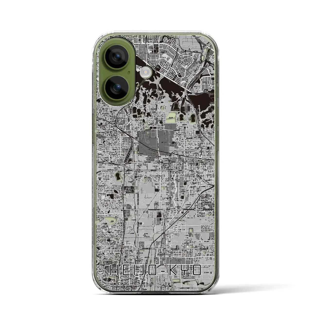 【平城京（奈良県）】地図柄iPhoneケース（クリアタイプ）モノトーン・iPhone 17 Pro Max 用