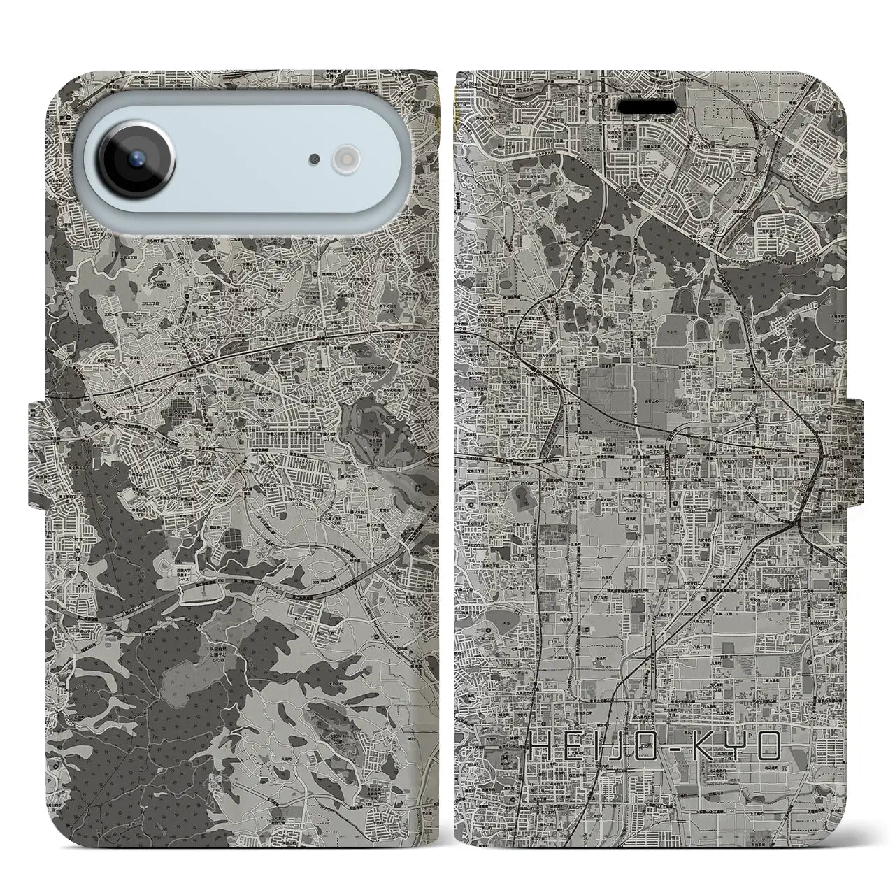 【平城京（奈良県）】地図柄iPhoneケース（手帳タイプ）