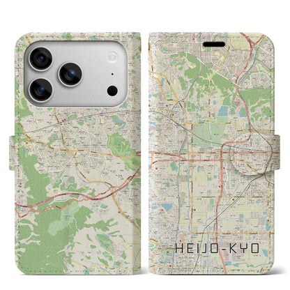 【平城京（奈良県）】地図柄iPhoneケース（手帳タイプ）