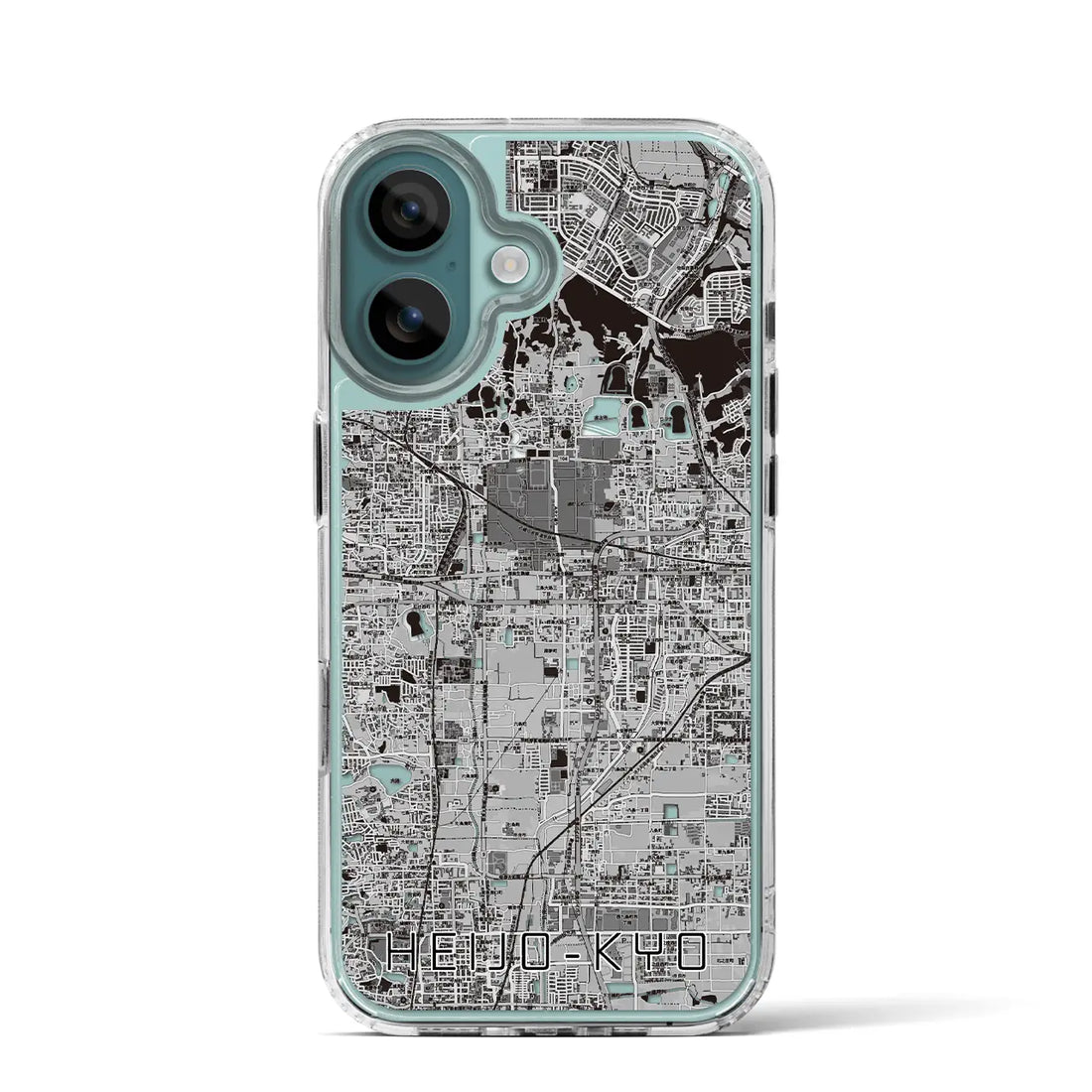 【平城京(奈良県)】地図柄iPhoneケース(MagSafeタイプ)モノトーン・iPhone 16 Pro 用