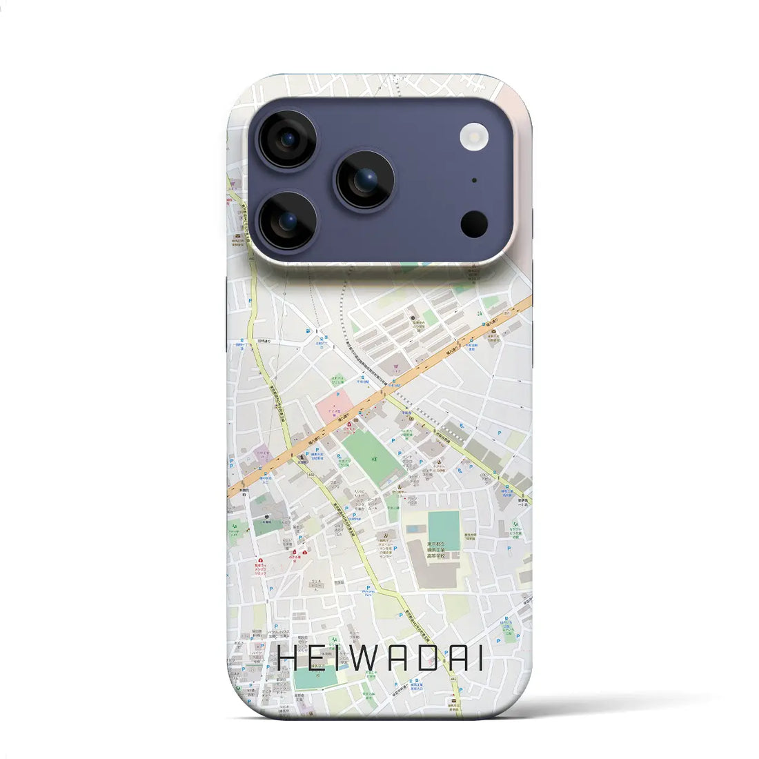 【平和台(東京都)】地図柄iPhoneケース(バックカバータイプ)ブラック・iPhone 17 Pro Max 用
