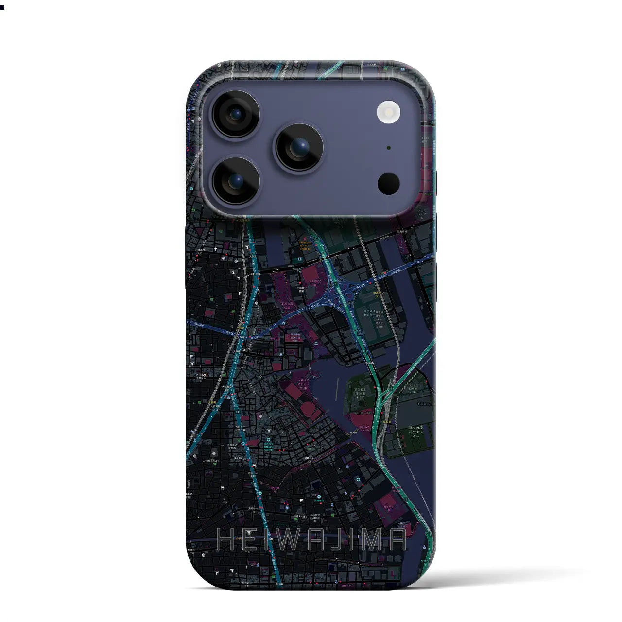 【平和島（東京都）】地図柄iPhoneケース（バックカバータイプ）