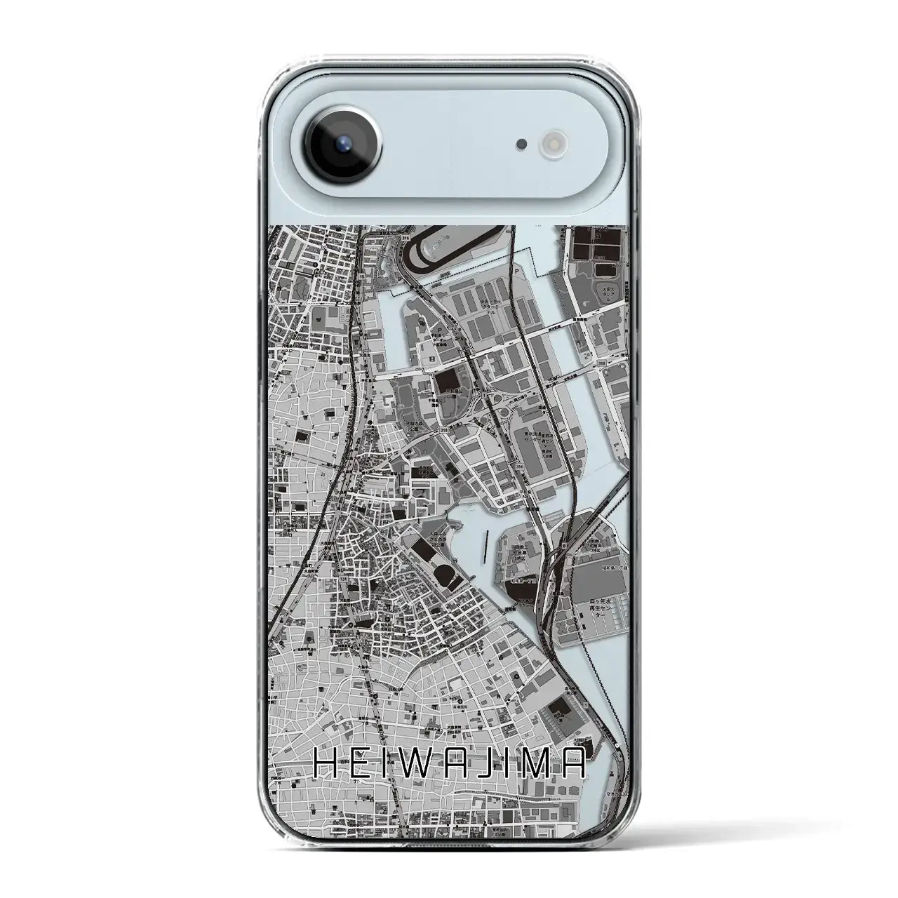 【平和島（東京都）】地図柄iPhoneケース（クリアタイプ）