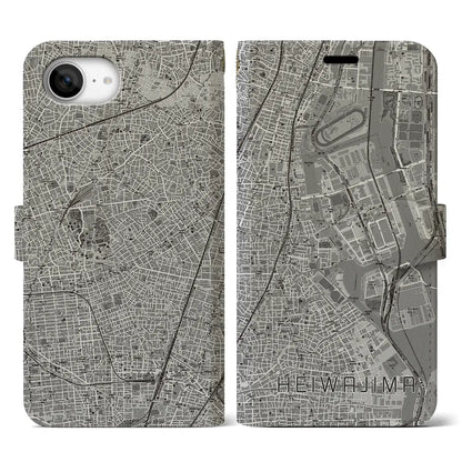 【平和島（東京都）】地図柄iPhoneケース（手帳タイプ）