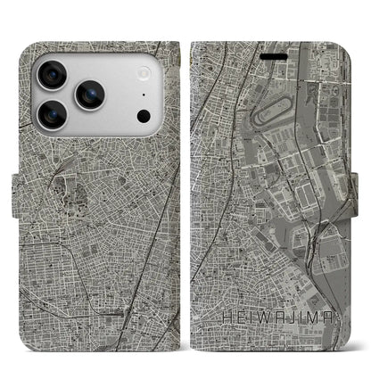 【平和島（東京都）】地図柄iPhoneケース（手帳タイプ）