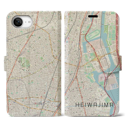 【平和島（東京都）】地図柄iPhoneケース（手帳タイプ）