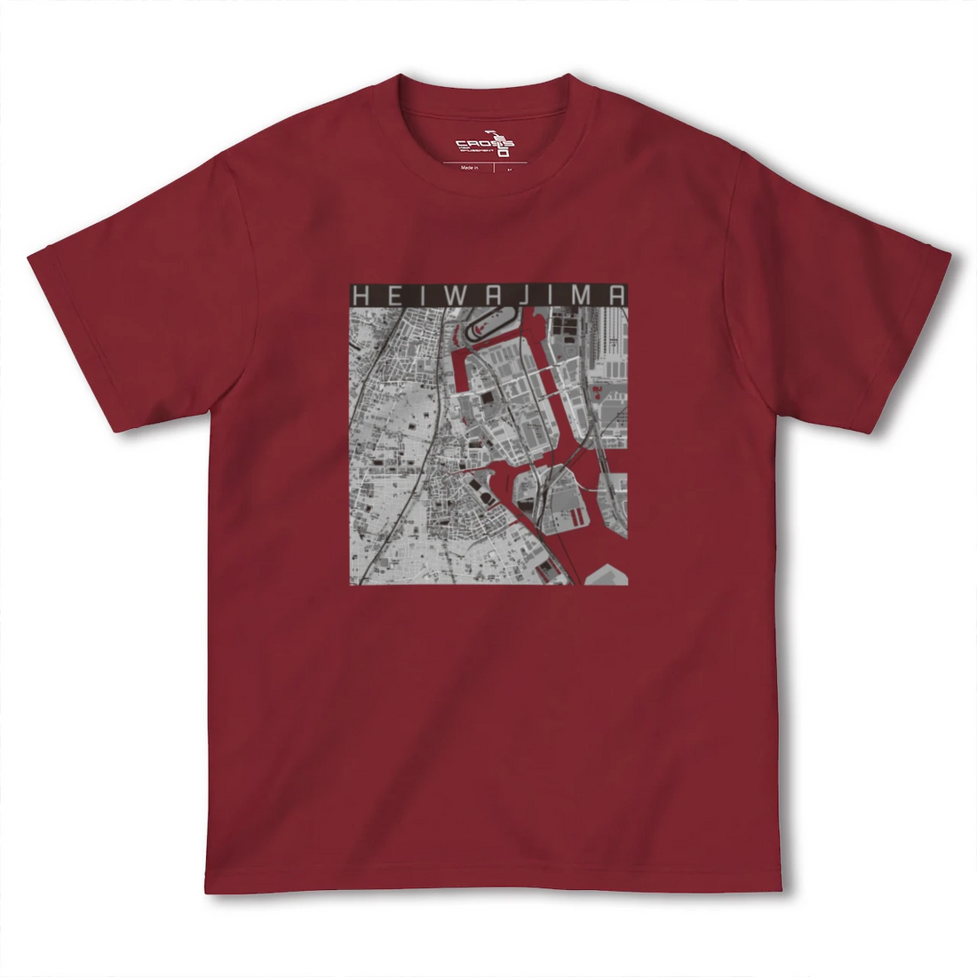 【平和島（東京都）】地図柄ヘビーウェイトTシャツ