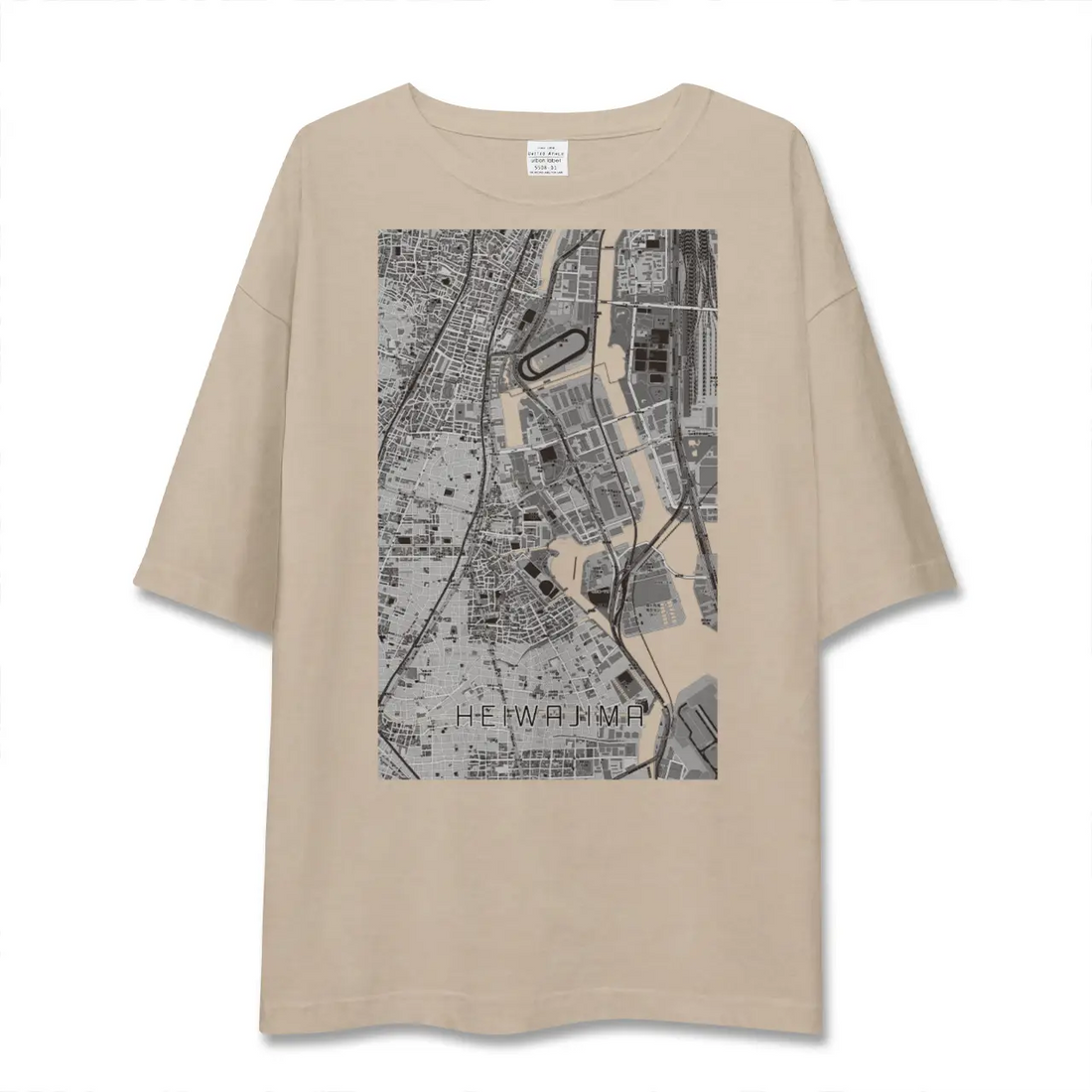 【平和島（東京都）】地図柄ビッグシルエットTシャツ