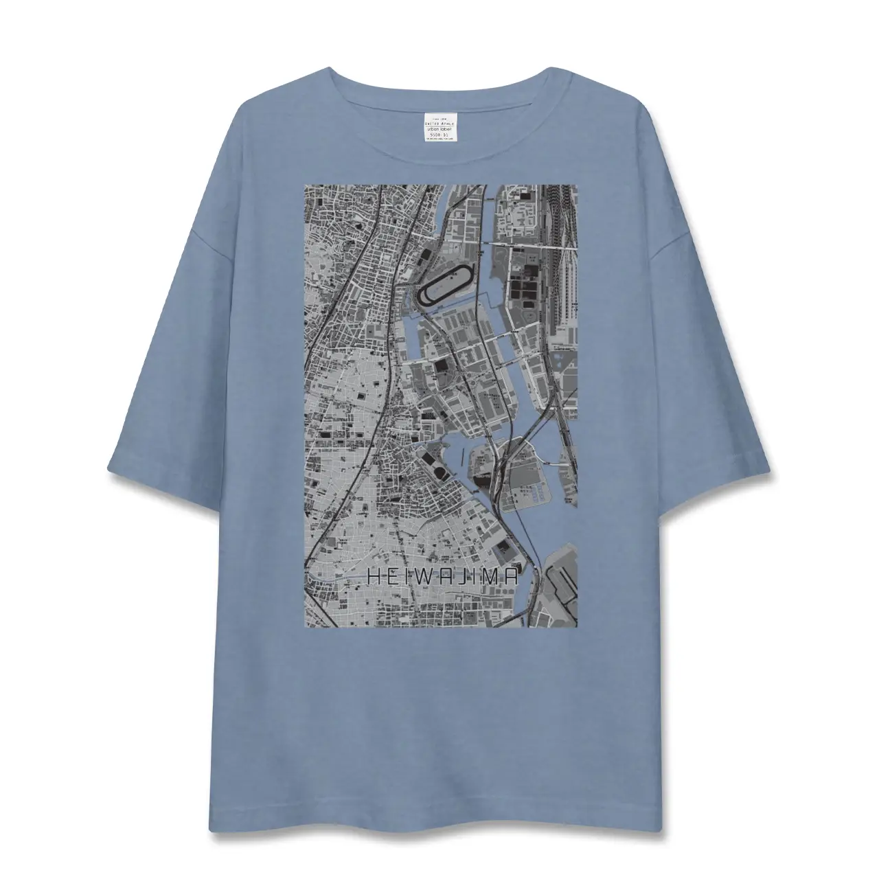 【平和島（東京都）】地図柄ビッグシルエットTシャツ