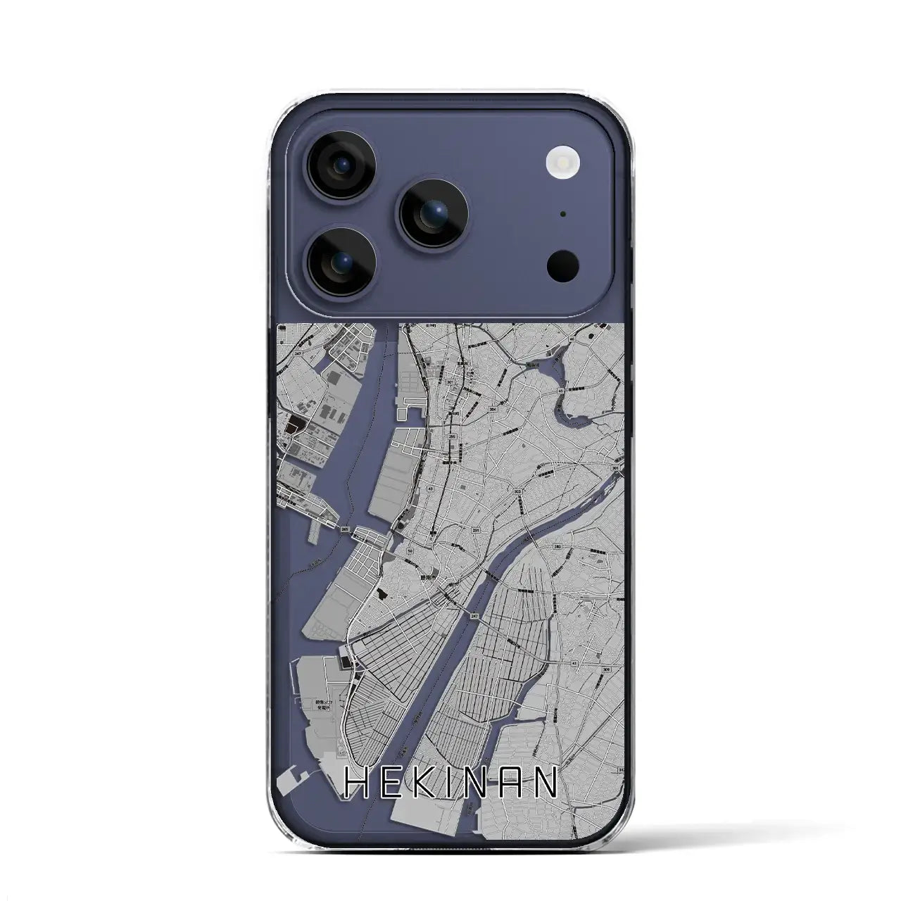 【碧南（愛知県）】地図柄iPhoneケース（クリアタイプ）モノトーン・iPhone 17 Pro Max 用
