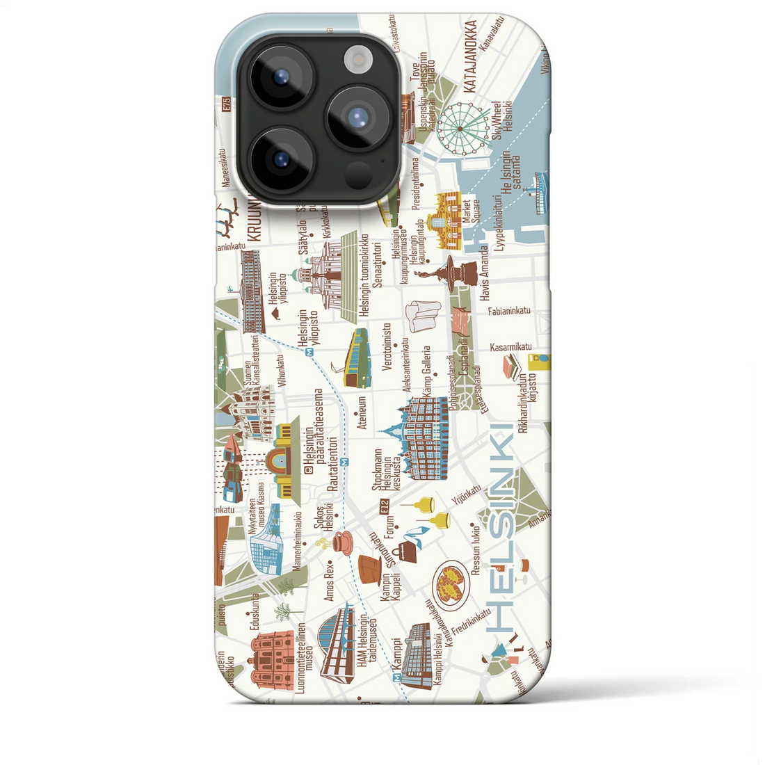 【ヘルシンキ（イラスト）】地図柄iPhoneケース（バックカバータイプ・ブライト）iPhone 15 Pro Max 用