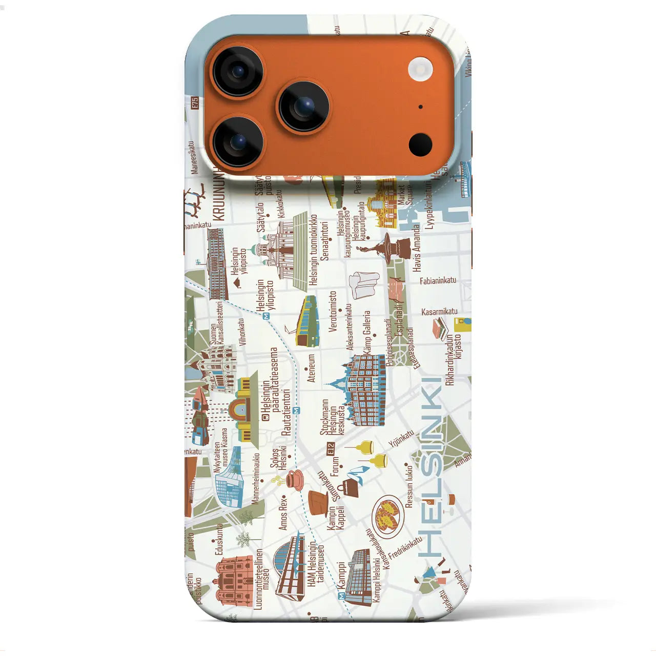 【ヘルシンキ（イラスト）】イラストマップiPhoneケース（バックカバータイプ）ダーク・iPhone 17 Pro Max 用