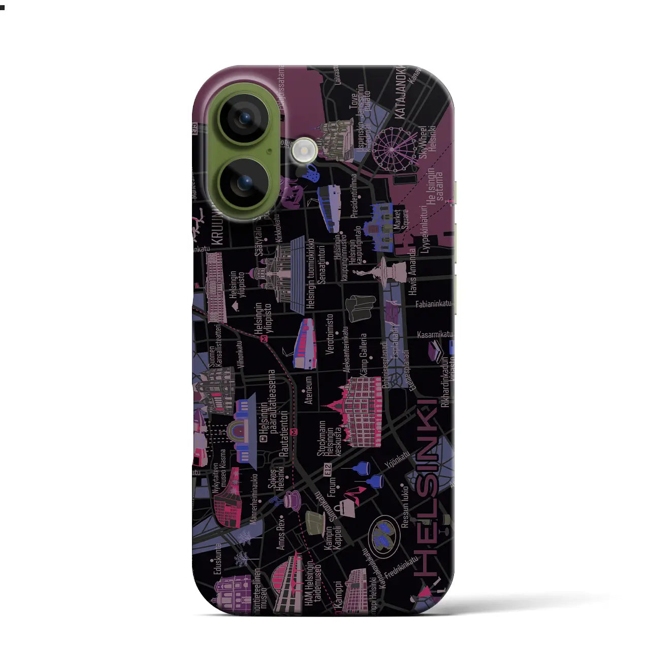 【ヘルシンキ】イラストマップiPhoneケース（バックカバータイプ）