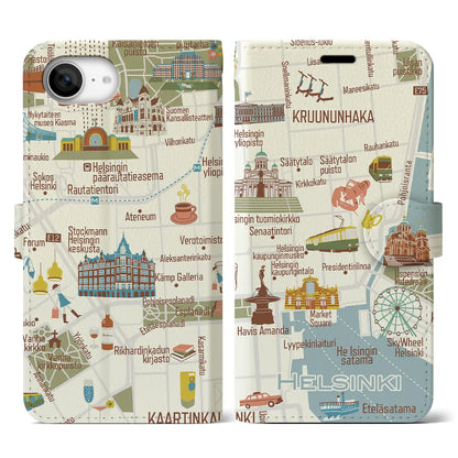 【ヘルシンキ】イラストマップiPhoneケース（手帳タイプ）