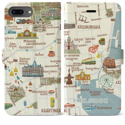 【ヘルシンキ（イラスト）】イラストマップiPhoneケース（手帳タイプ）ブライト・iPhone 8Plus /7Plus / 6sPlus / 6Plus 用