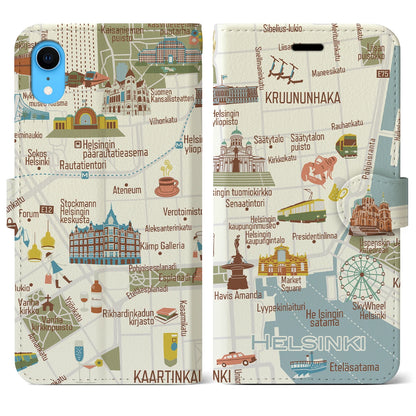 【ヘルシンキ（イラスト）】イラストマップiPhoneケース（手帳タイプ）ブライト・iPhone XR 用