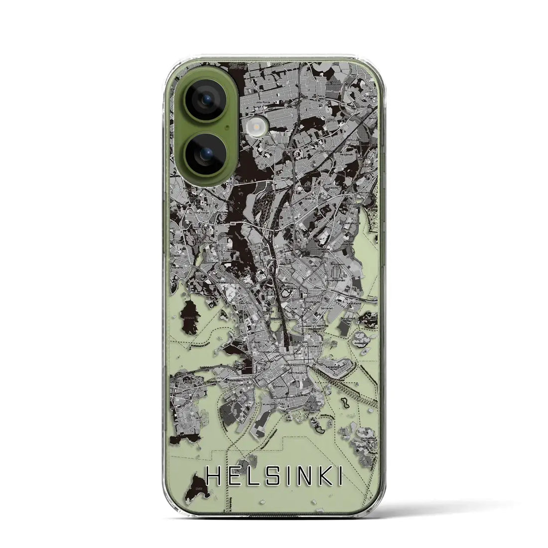 【ヘルシンキ(フィンランド)】地図柄iPhoneケース(クリアタイプ)モノトーン・iPhone 17 Pro Max 用