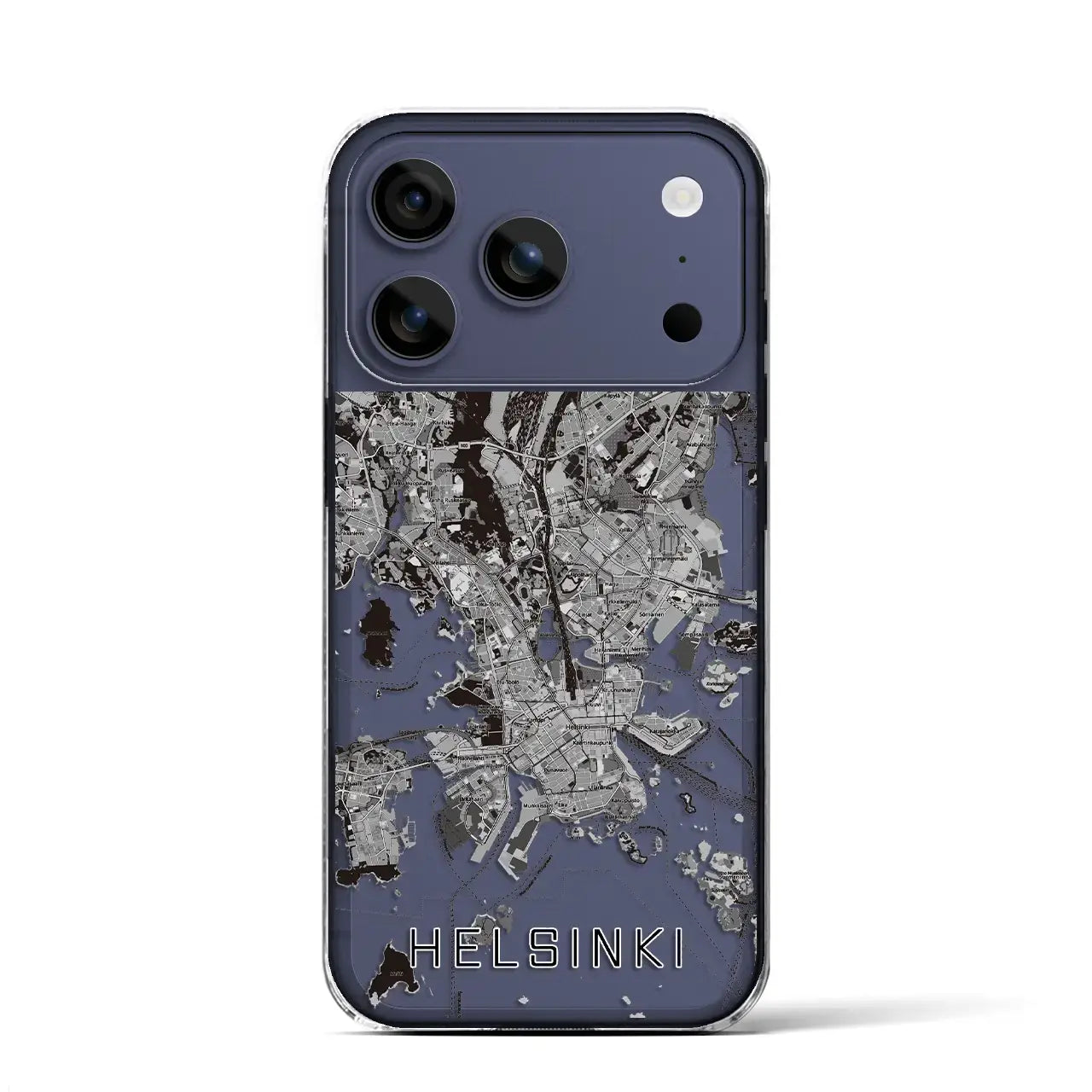 ヘルシンキ(フィンランド)地図柄iPhoneケース(クリアタイプ)