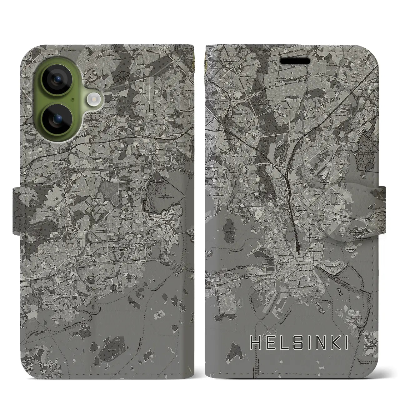 【ヘルシンキ（フィンランド）】地図柄iPhoneケース（手帳タイプ）