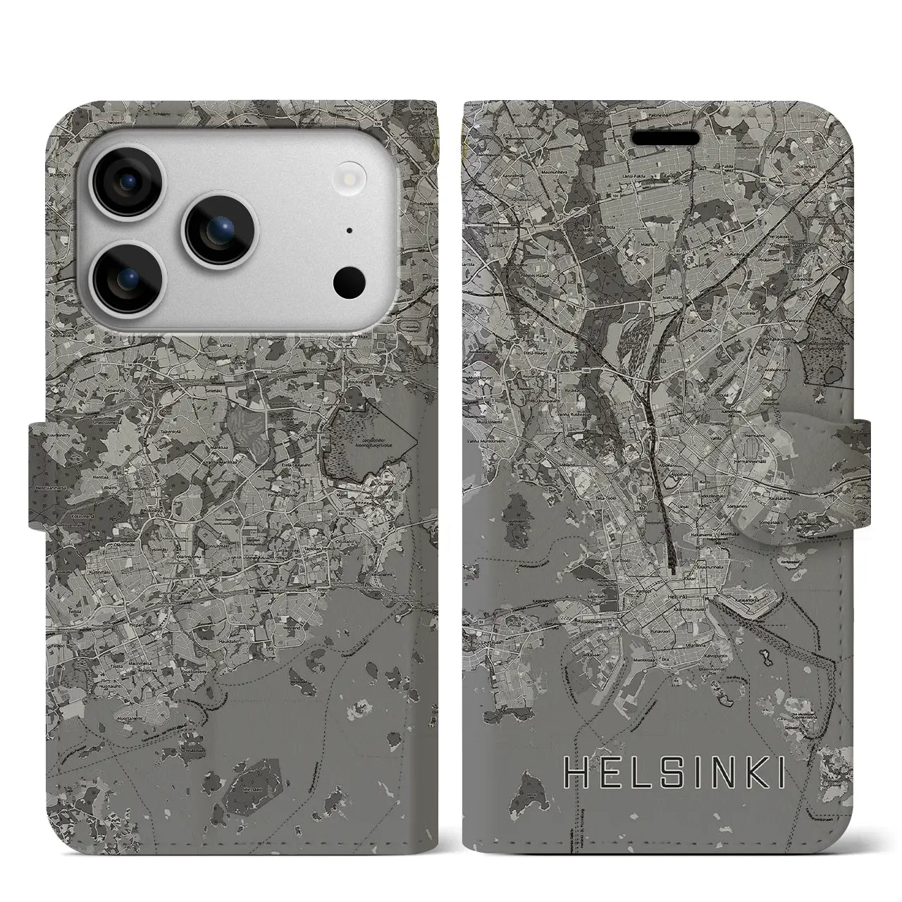 【ヘルシンキ（フィンランド）】地図柄iPhoneケース（手帳タイプ）