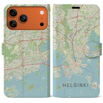 【ヘルシンキ（フィンランド）】地図柄iPhoneケース（手帳タイプ）