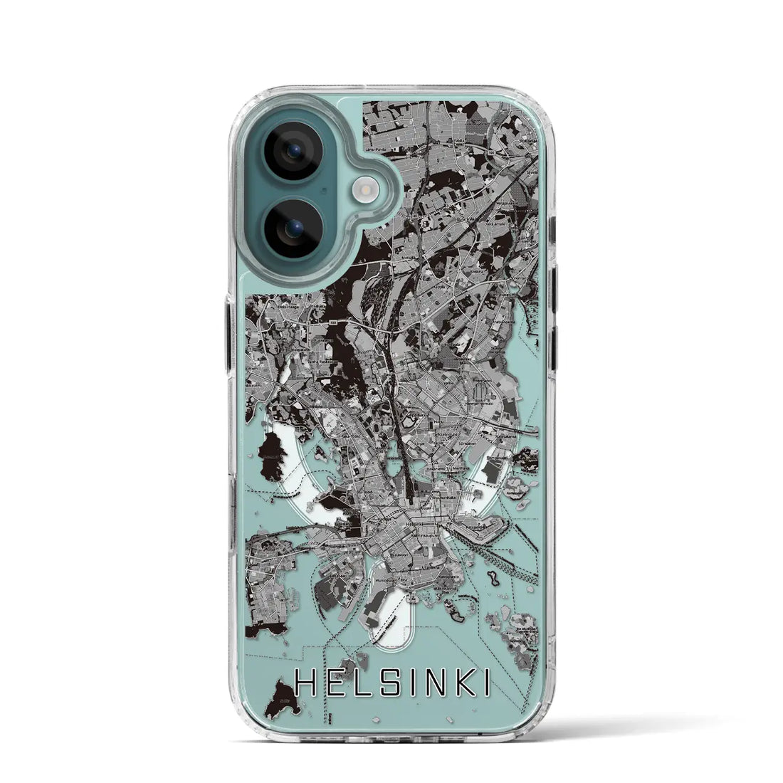 【ヘルシンキ(フィンランド)】地図柄iPhoneケース(MagSafeタイプ)モノトーン・iPhone 16 Pro 用