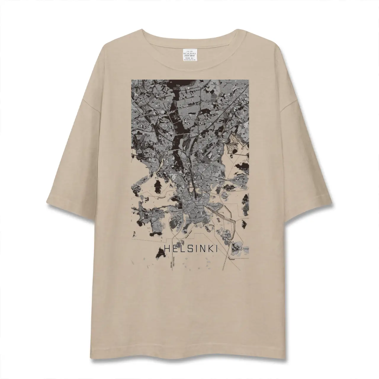 【ヘルシンキ（フィンランド）】地図柄ビッグシルエットTシャツ