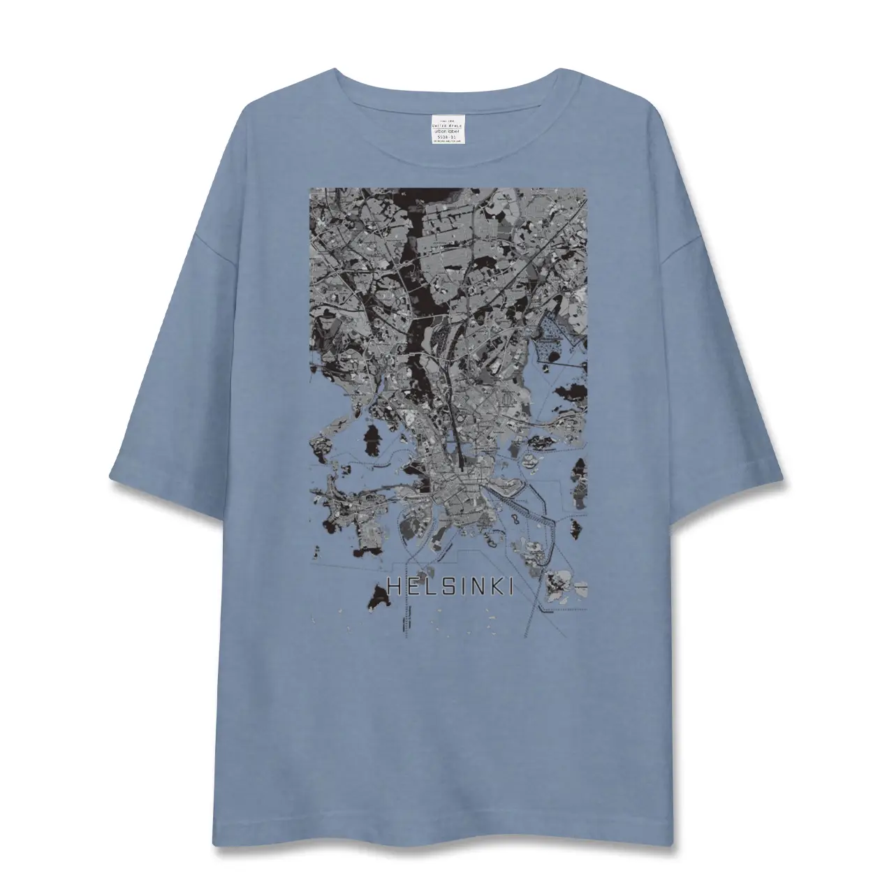 【ヘルシンキ（フィンランド）】地図柄ビッグシルエットTシャツ