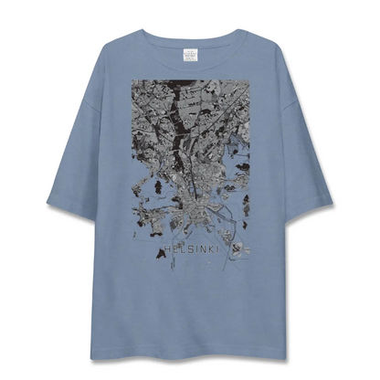 【ヘルシンキ（フィンランド）】地図柄ビッグシルエットTシャツ