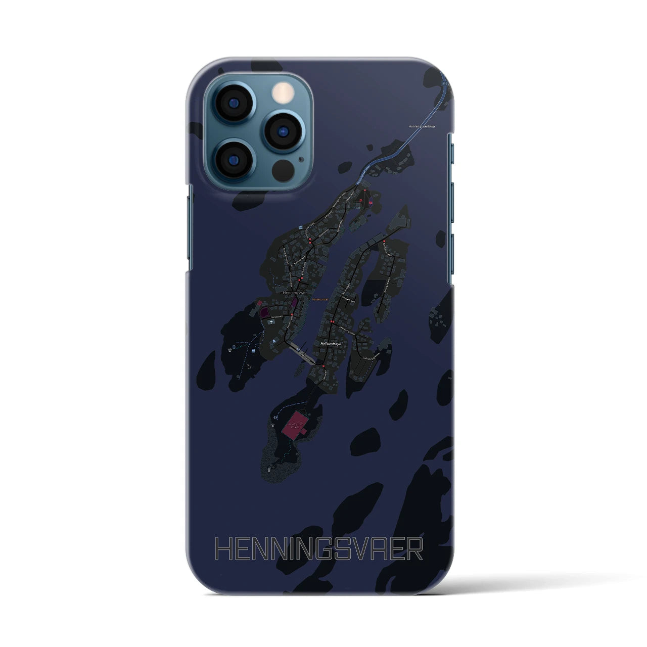 【ヘニングスヴァール（ノルウェー）】地図柄iPhoneケース（バックカバータイプ）