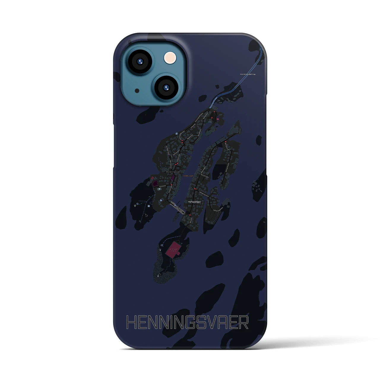 【ヘニングスヴァール（ノルウェー）】地図柄iPhoneケース（バックカバータイプ）