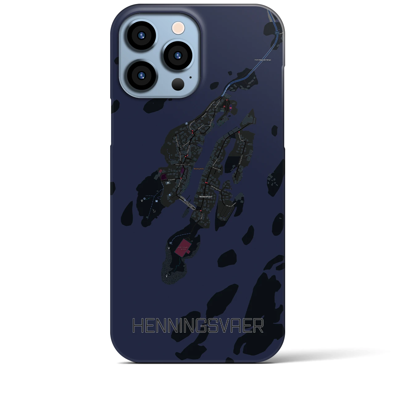 【ヘニングスヴァール（ノルウェー）】地図柄iPhoneケース（バックカバータイプ）