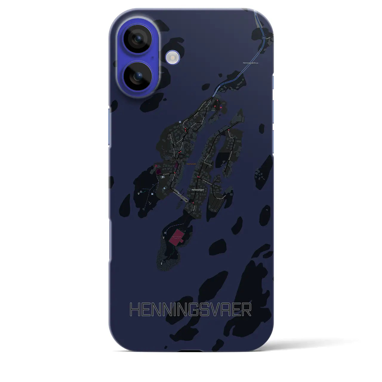 【ヘニングスヴァール（ノルウェー）】地図柄iPhoneケース（バックカバータイプ）