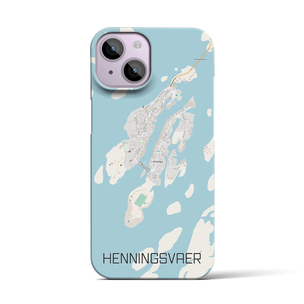 【ヘニングスヴァール（ノルウェー）】地図柄iPhoneケース（バックカバータイプ）