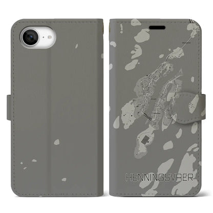 【ヘニングスヴァール（ノルウェー）】地図柄iPhoneケース（手帳タイプ）