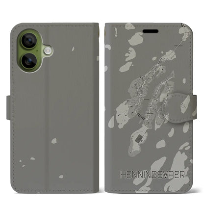 【ヘニングスヴァール（ノルウェー）】地図柄iPhoneケース（手帳タイプ）