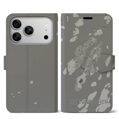 【ヘニングスヴァール（ノルウェー）】地図柄iPhoneケース（手帳タイプ）